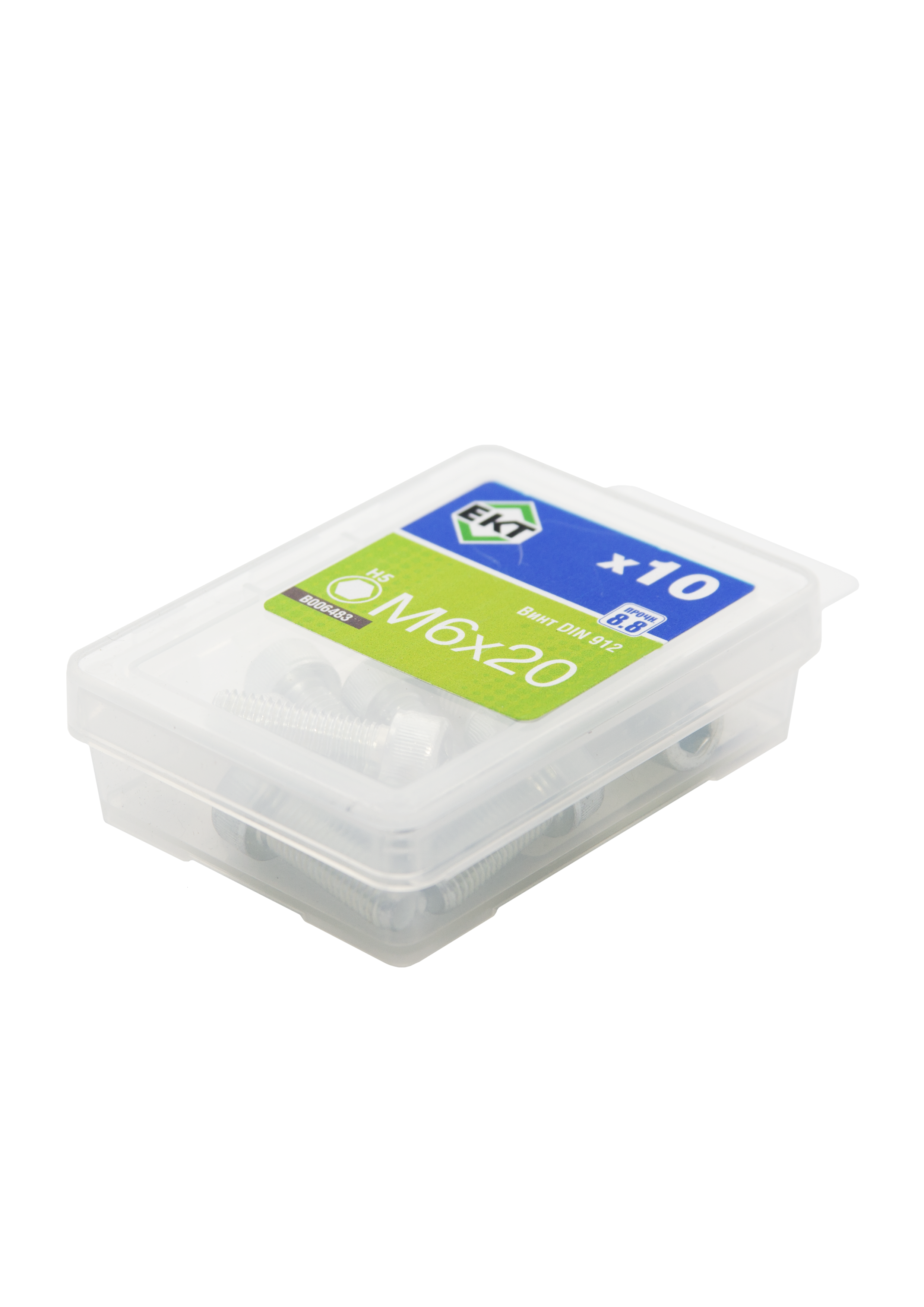 Винт 6х 20 с цилиндр. гол. и внутр. шестигр., цинк, прочн. 8.8 DIN912 (упак/10шт)