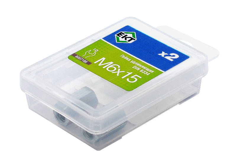 Удлиняющая гайка М 6х18 DIN 6334, класс прочности 6 (упак/2шт)