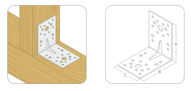 Уголок крепежный усиленный 70х70х55x2,0 мм KUU-70 (шт)