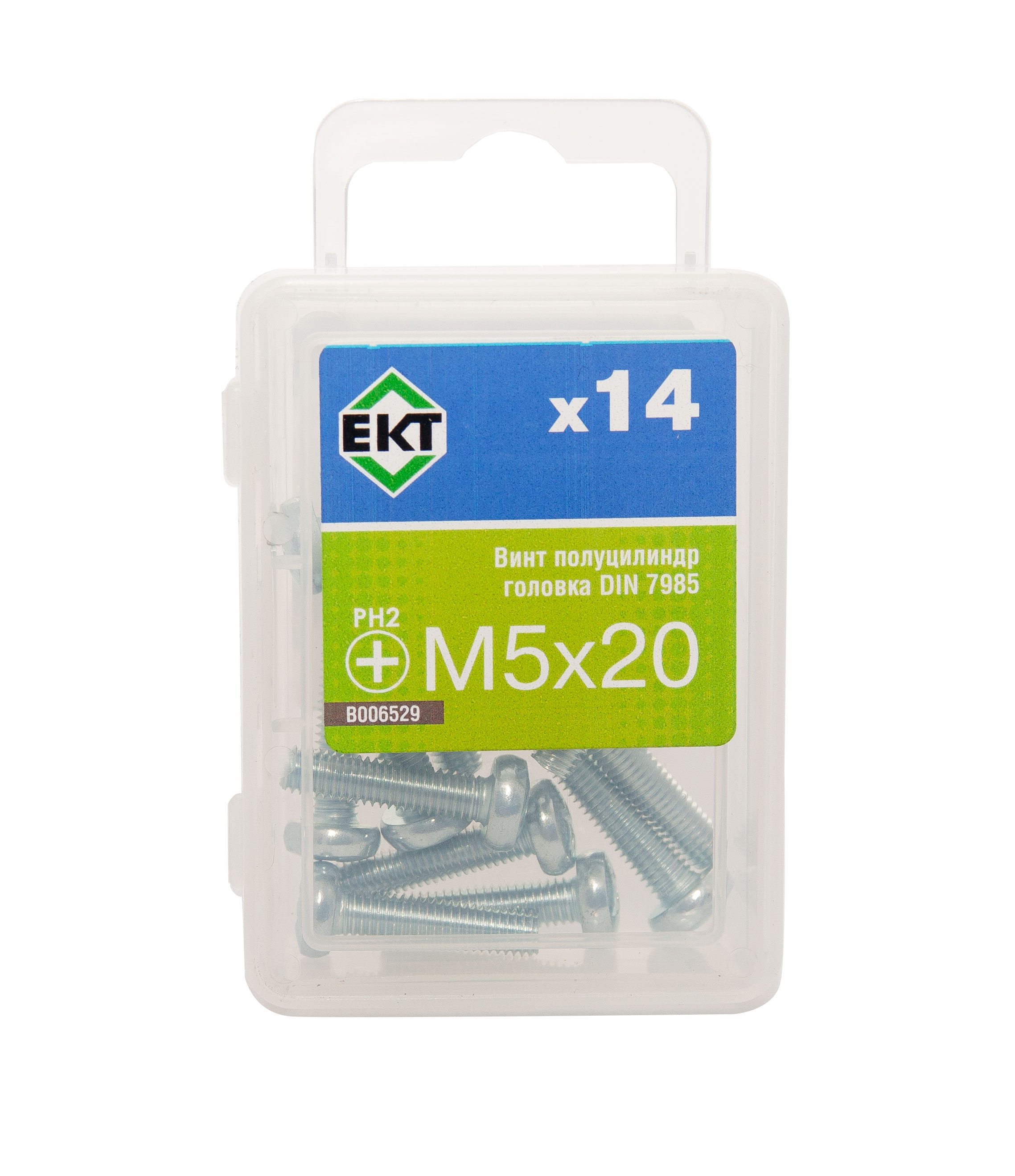 Винт 5х20 полуцилиндр. головка Ph, цинк, прочн. 4.8 DIN 7985 (упак/14шт)
