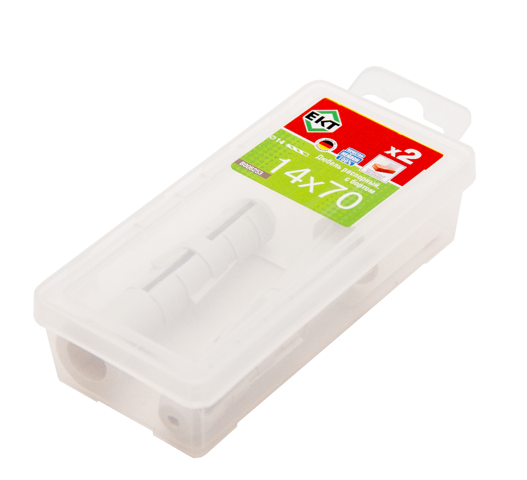 Распорный дюбель с бортом KEW KSD S 14х70, (упак/2шт) НЕЙЛОН