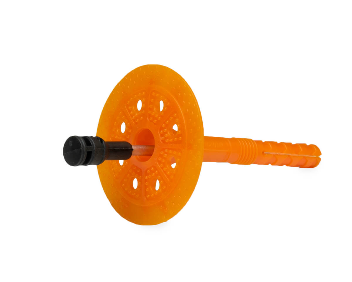 Держатель теплоизоляции 10x90 со стальным гвоздем с термо-заглушкой DTM-N + GT-MT, ЕКТ (пакет/75шт)