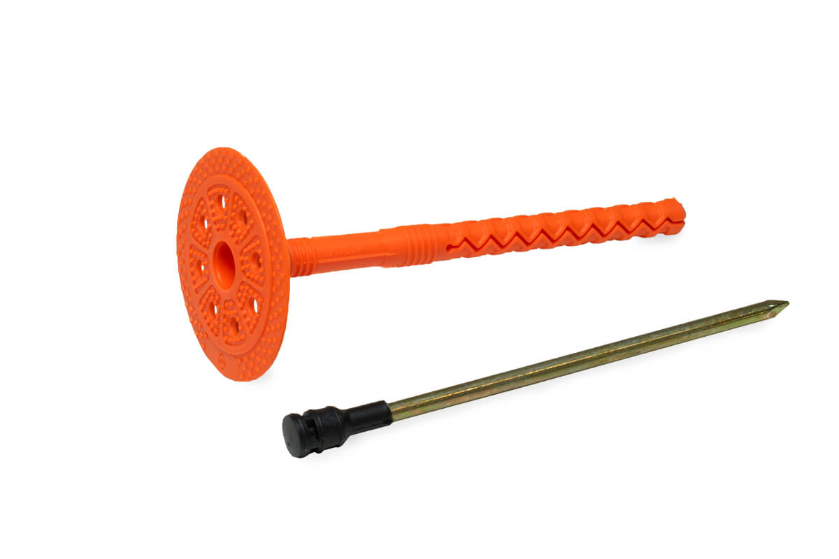 Держатель теплоизоляции с удл.зоной 10х140 со стальным гвоздем с термо-загл.DTM-UZ+GT-MT(упак/300шт)