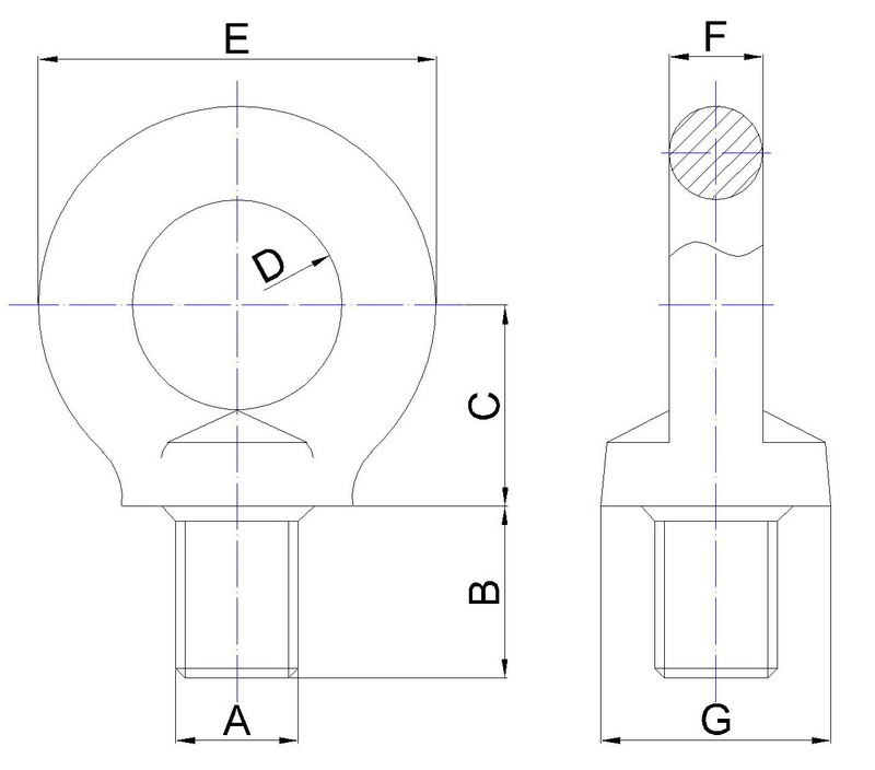 Рым-болт М10, DIN580 (упак/250шт)