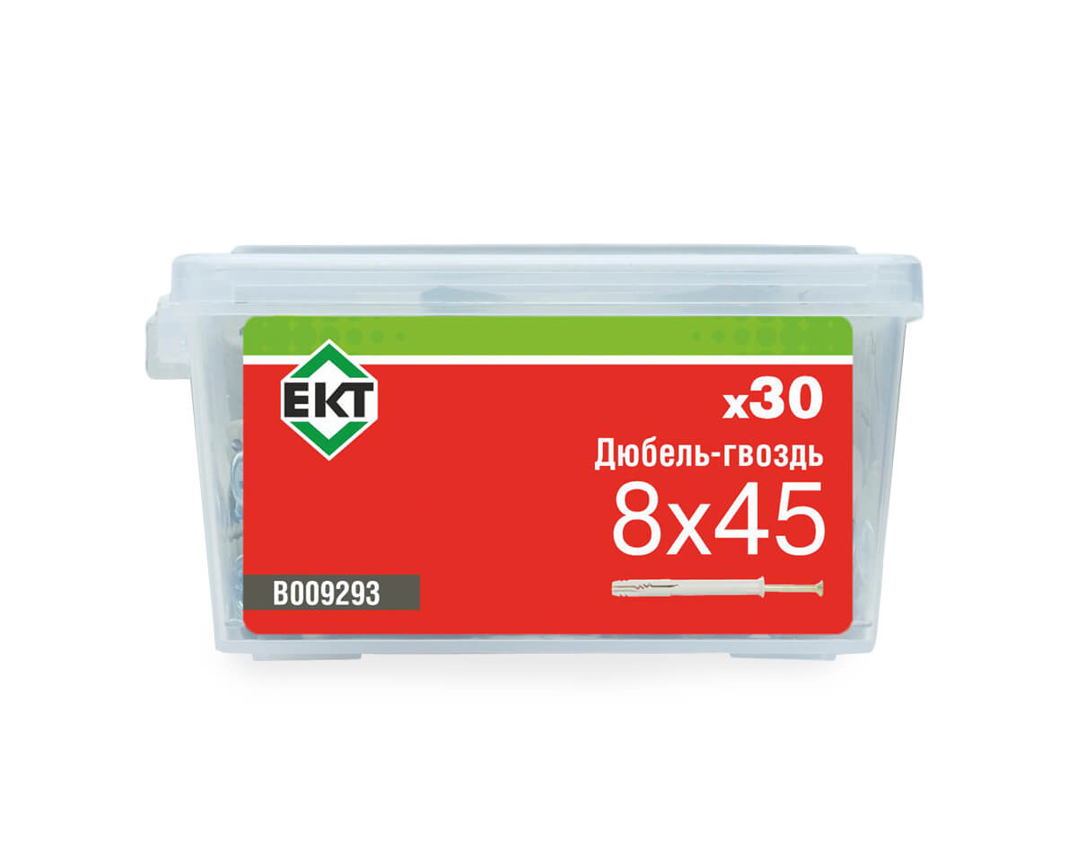 Дюбель-гвоздь GL, 8x45 потай, нейлон, ЕКТ (пласт.конт./30шт)