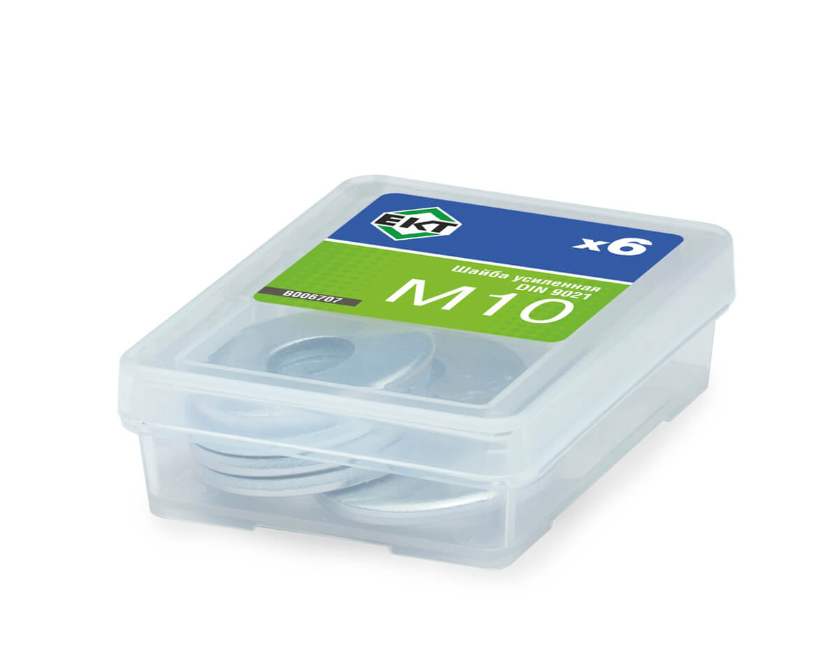 Шайба М10 усиленная, цинк, прочн.4,8 DIN9021 (упак/6шт)