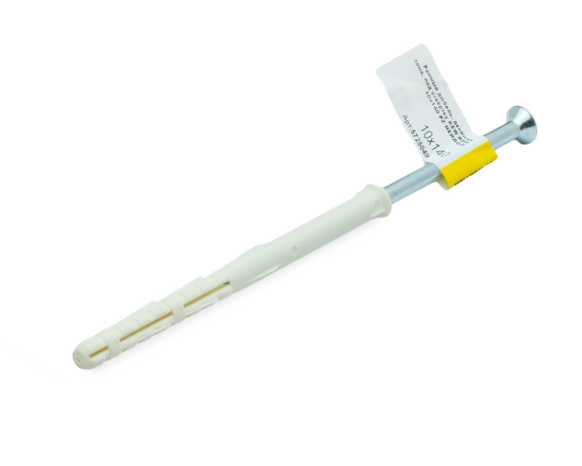 Рамный дюбель, двойная зона, под отвертку RDD 10x140 PZ, НЕЙЛОН KEW (с этик./1шт)