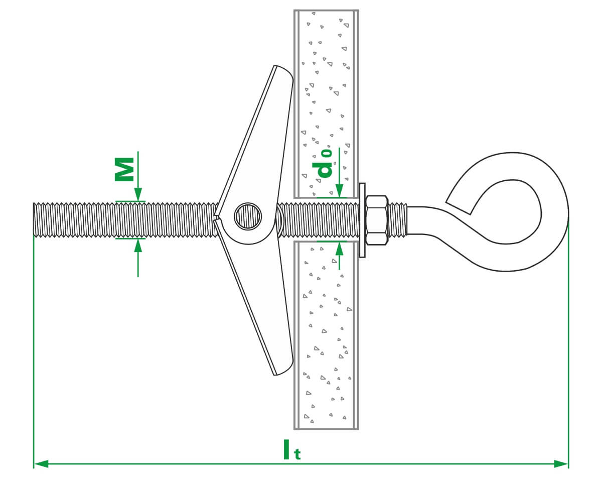 Складной пружинный дюбель 8х102, кольцо (с этик./1шт)