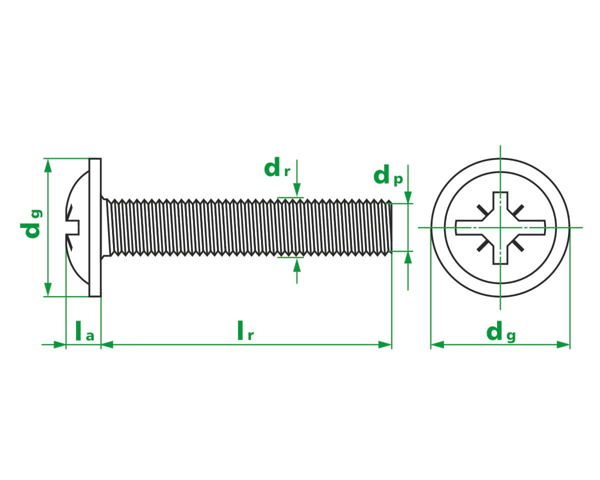 Винт мебельный 5x40, DIN967, цинк (упак/3.000шт)