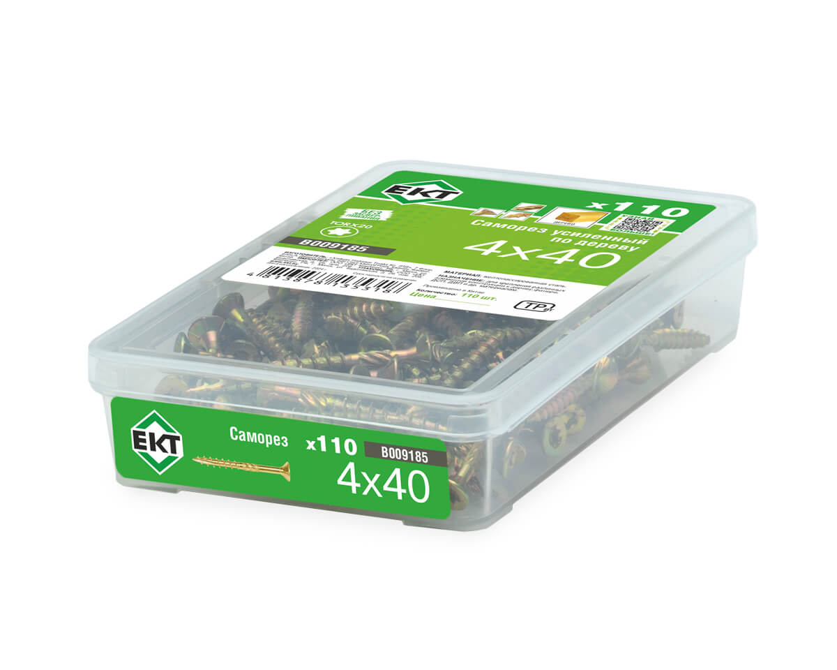 Саморез усиленный по дереву TORX20 4.0x40, потай, желт. цинк (упак/110шт)