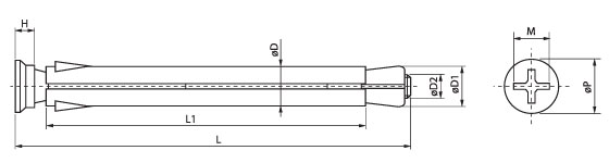 Металлический рамный дюбель MFA 10х132 (упак/100шт)