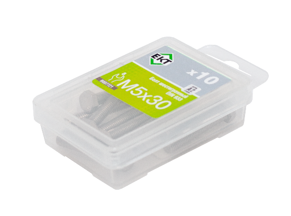 Болт с шестигранной головкой M5х30, DIN933, НЕРЖ. СТАЛЬ, ЕКТ (упак/10шт)