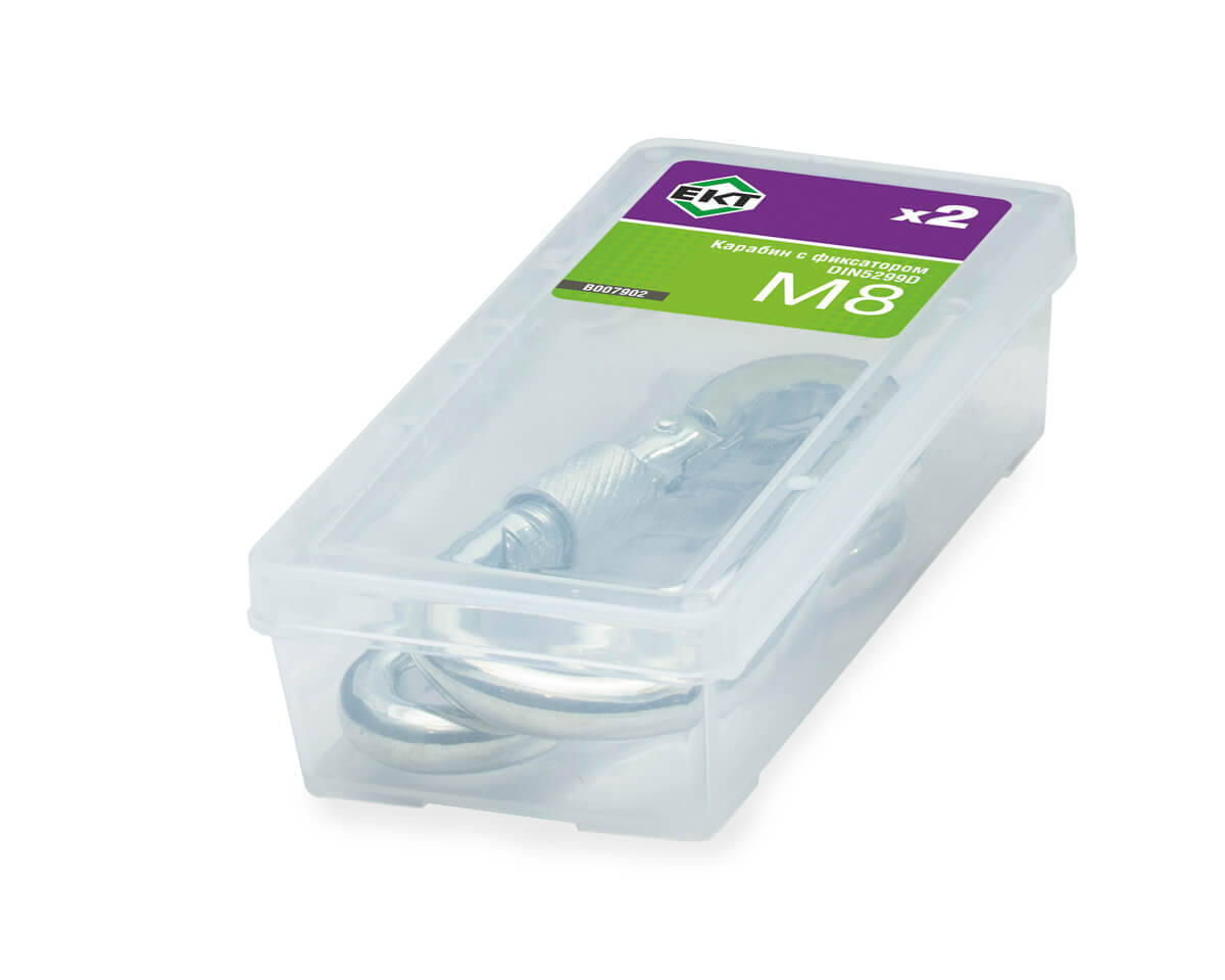 Карабин М8, с фиксатором, DIN5299D (упак/2шт)