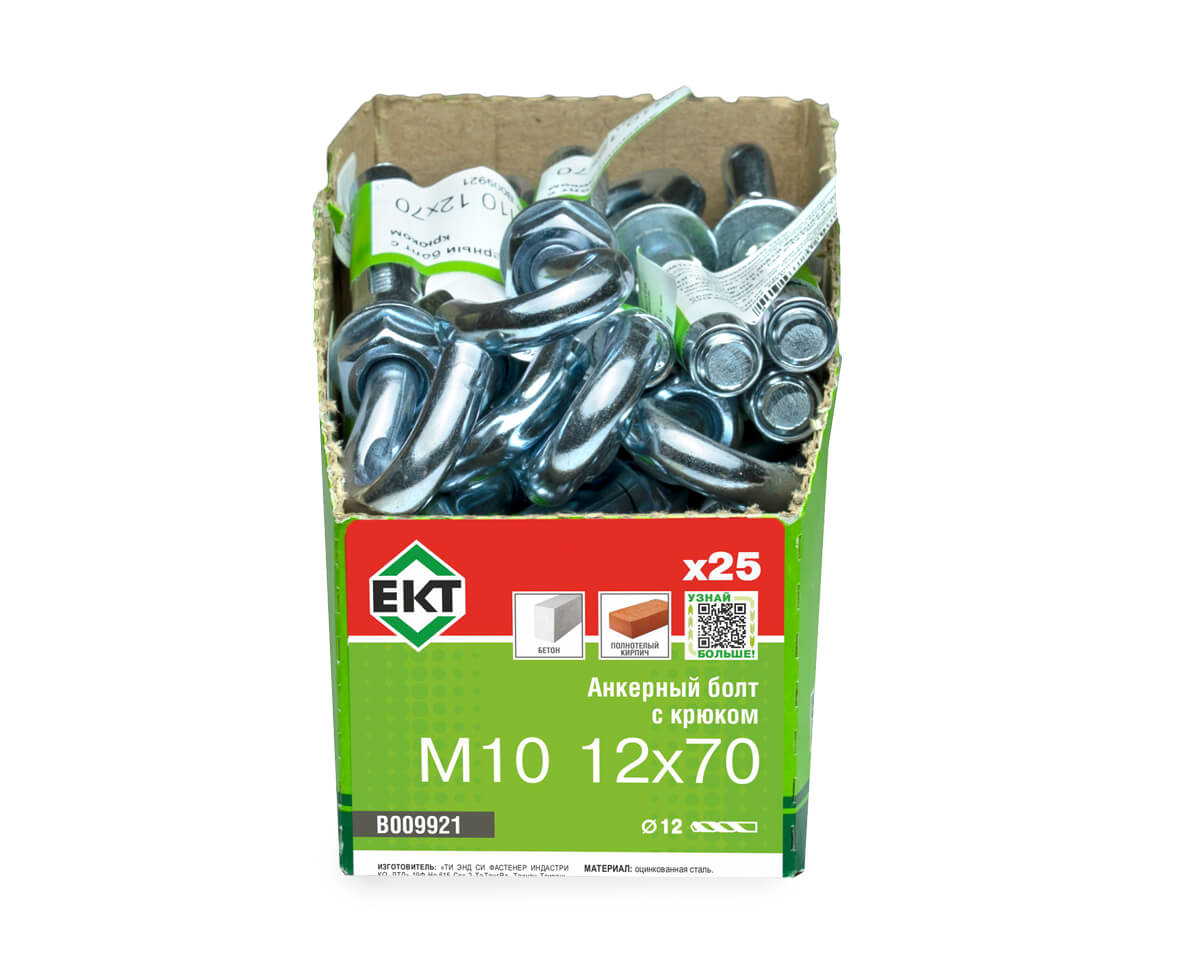 Анкерный болт с крюком M10 12х70, ЕКТ (с этик./1шт)