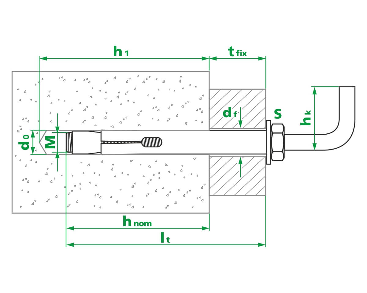 Анкерный болт Г-образный М8 10х120 (с этик./1шт)