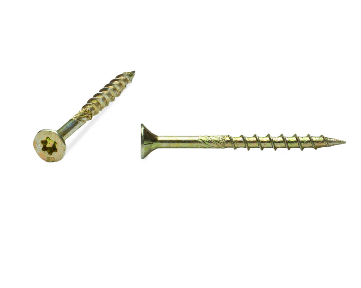 Саморез усиленный по дереву 4.5x50, потай, желтый цинк, в коробке с окном, ЕКТ (упак/500шт)