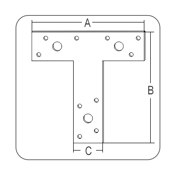 Крепежная пластина T-образная 70x50x16/2 KT1 (шт)