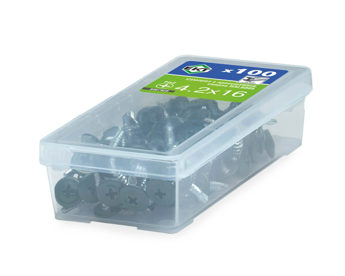 Саморез с п/ш, сверло 4.2х16 RAL6005 (упак/100шт)