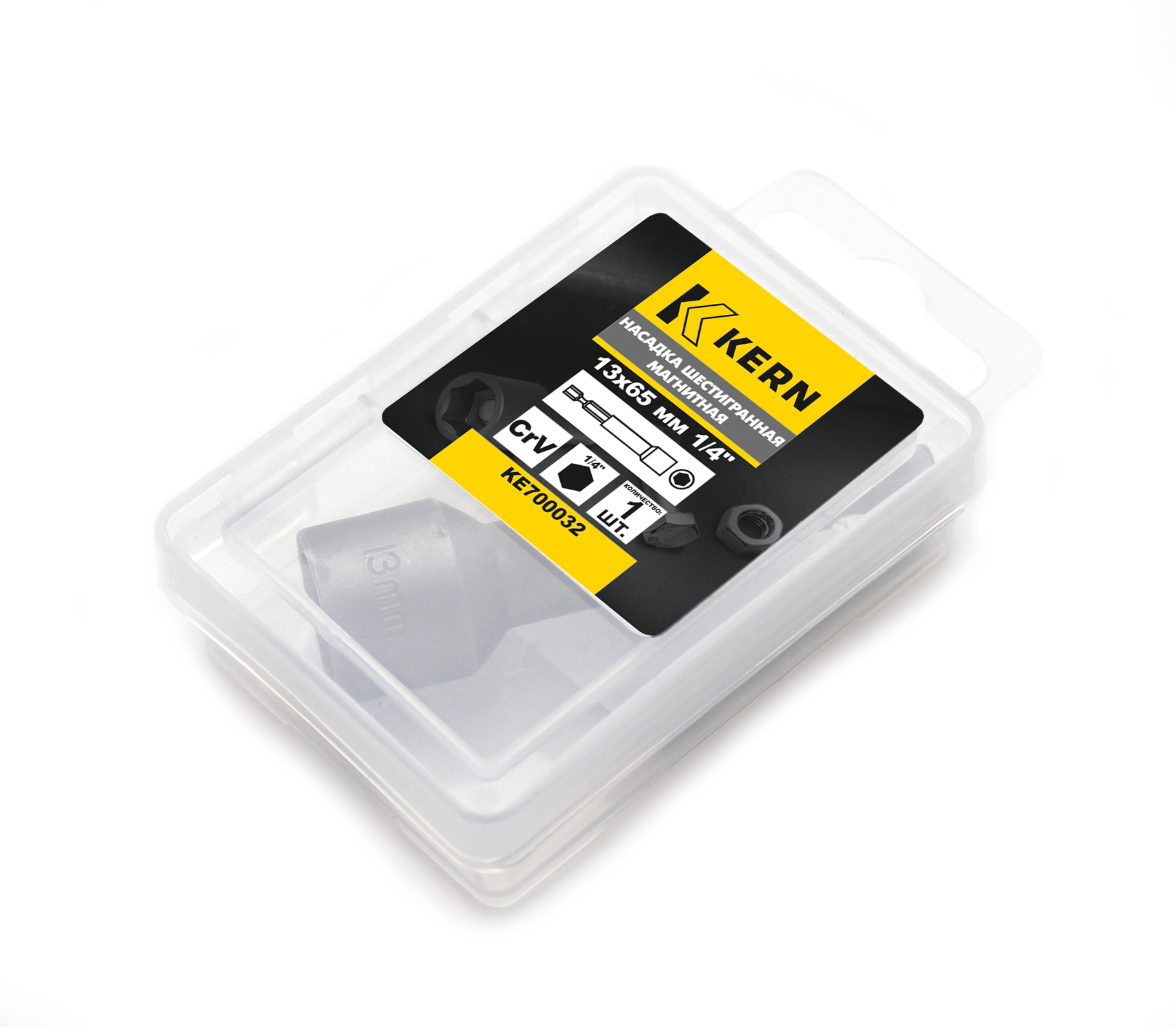 Насадка шестигранная магнитная 13х65мм 1/4