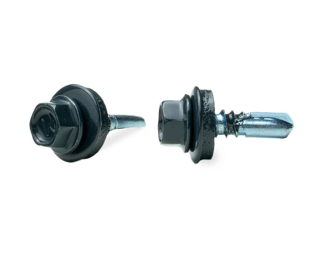 Саморез кровельный с резин. прокл. 5.5x19, сверло PT3, RAL7016, в коробке с окном, ЕКТ (упак/300шт)