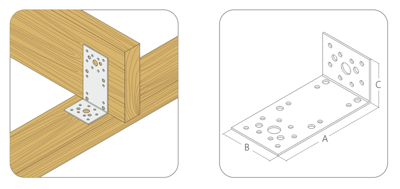 Уголок крепежный ассиметричный 50x130x65x2,0 мм KUAS-65 (шт)