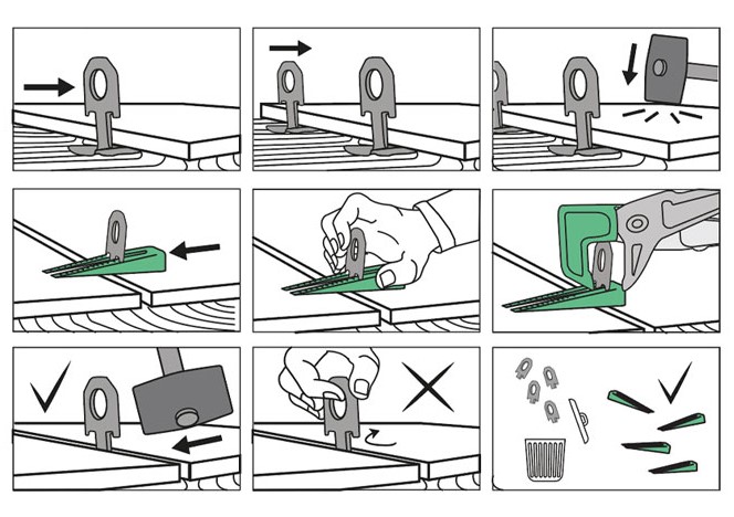 Основа 1,5мм для системы укладки плитки толщиной 7-15мм, серая KERN PRO (упак/100шт)