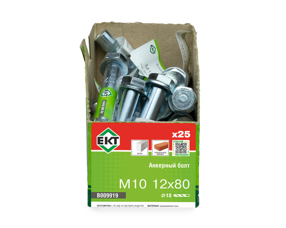 Анкерный болт M10 12x80, ЕКТ (с этик./1шт)