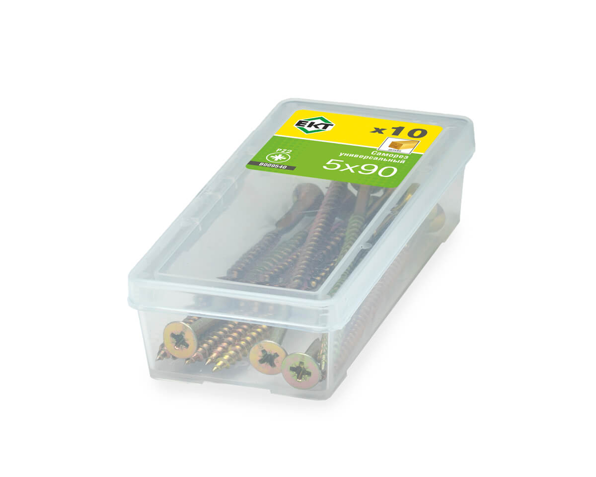 Саморез универсальный 5.0x90, желтый цинк, ЕКТ (упак/10шт)