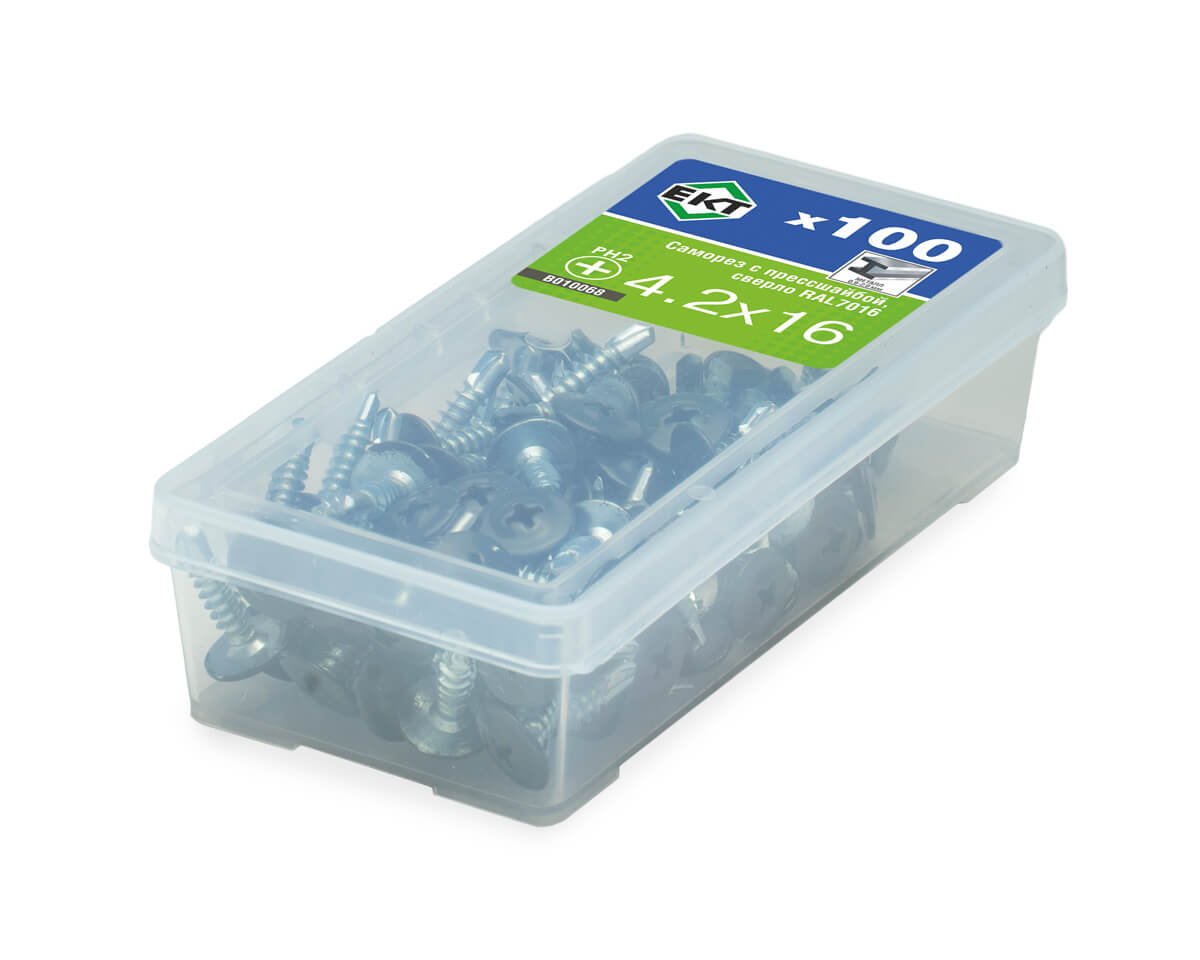 Саморез с п/ш, сверло 4.2х16 RAL7016 (упак/100шт)