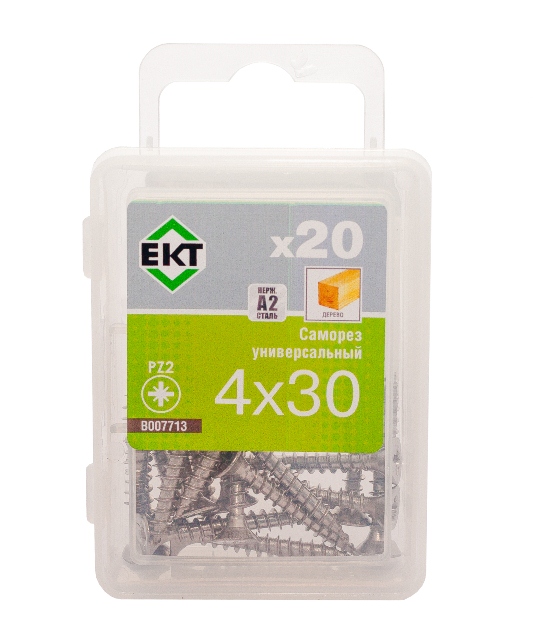 Саморез универсальный 4.0х30, НЕРЖ. СТАЛЬ, ЕКТ (упак/20шт)