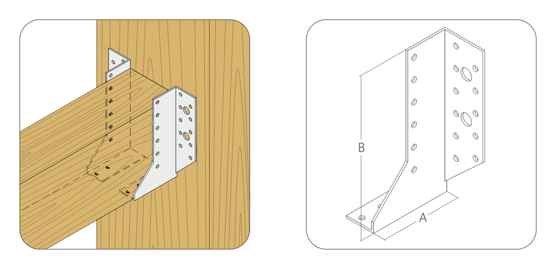Опора балки оцинкованная левая 140x76x25x2,0 мм ОВ-Л (шт)