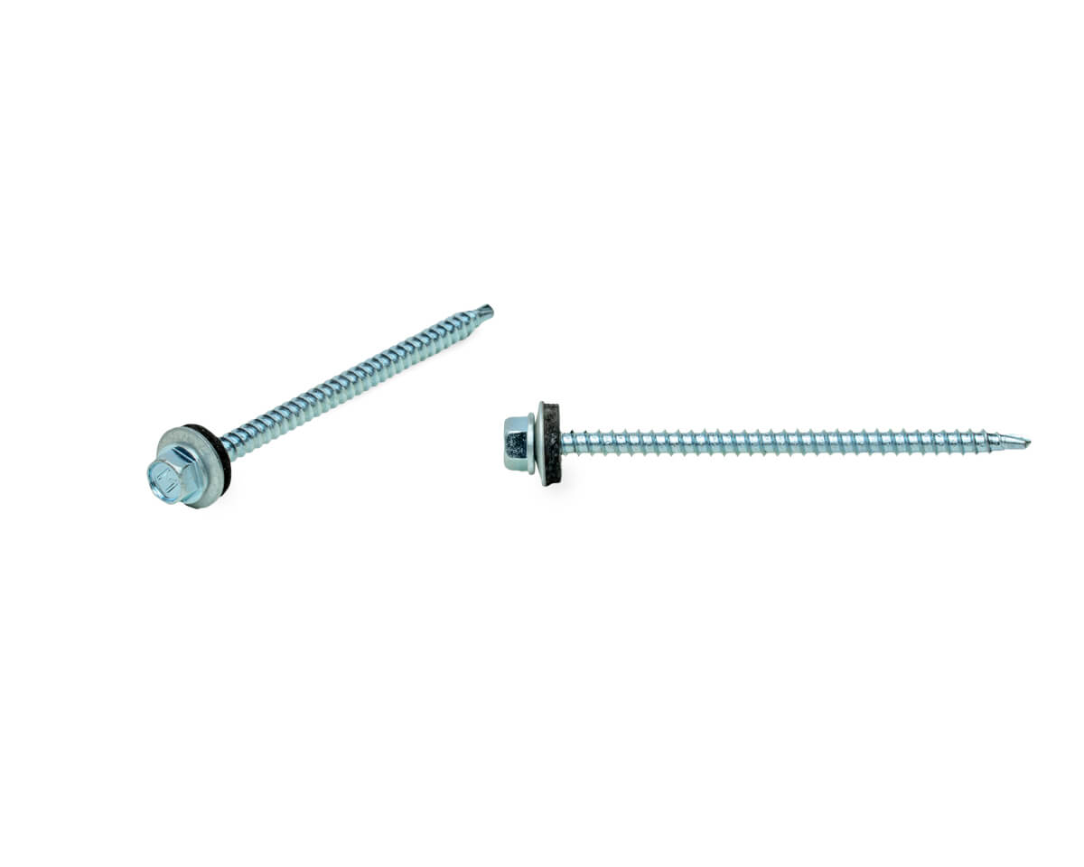 Саморез кровельный 4,8х80 сверло, цинк, с резиновой прокладкой, в пласт. контейнере (упак/30шт)