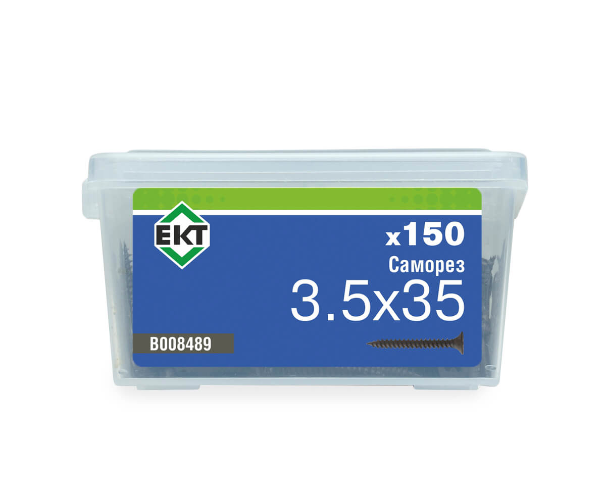 Саморез по ГК, частый шаг 3,5х35 в пласт. контейнере (упак/150шт)