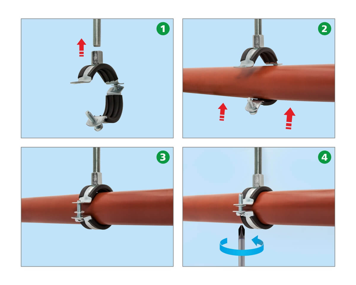 Хомут для сантехнических труб 3