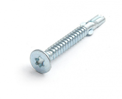 Саморез с крыльчаткой TORX30 6.3х60, сверло, оцинк. (упак/150шт)