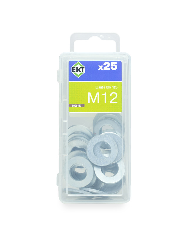 Шайба М12, цинк, DIN125 в пласт. контейнере (упак/25шт)