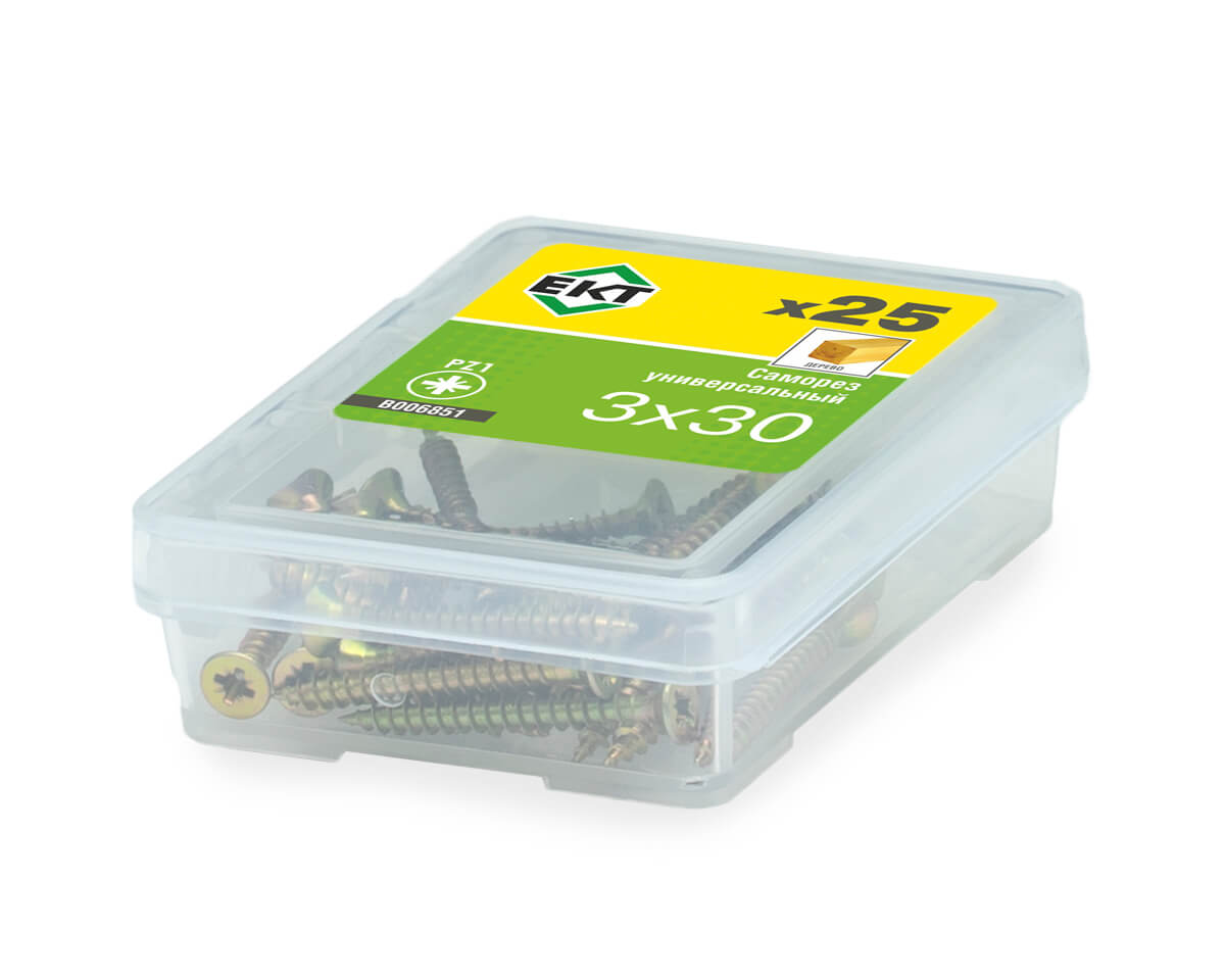 Саморез, желтый цинк 3,0х30 (упак/25шт)