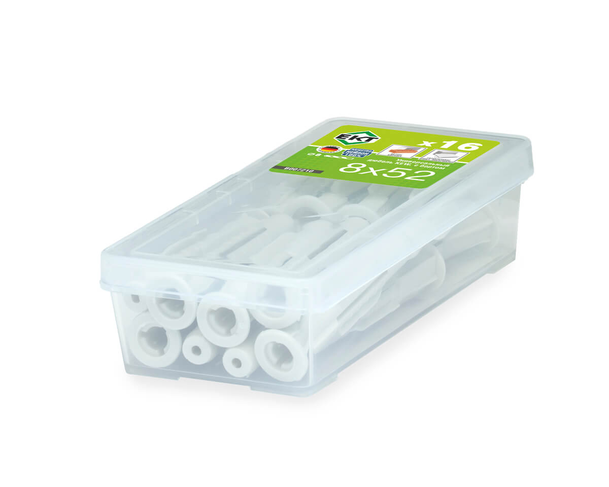 Универсальный дюбель с бортом KEW UKD 8x52, НЕЙЛОН (упак/16шт)