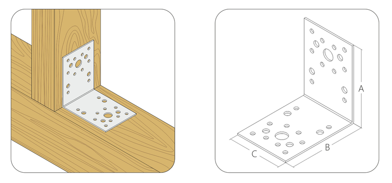 Крепежный уголок 40x40x20/2 KM1, желтый цинк (шт)