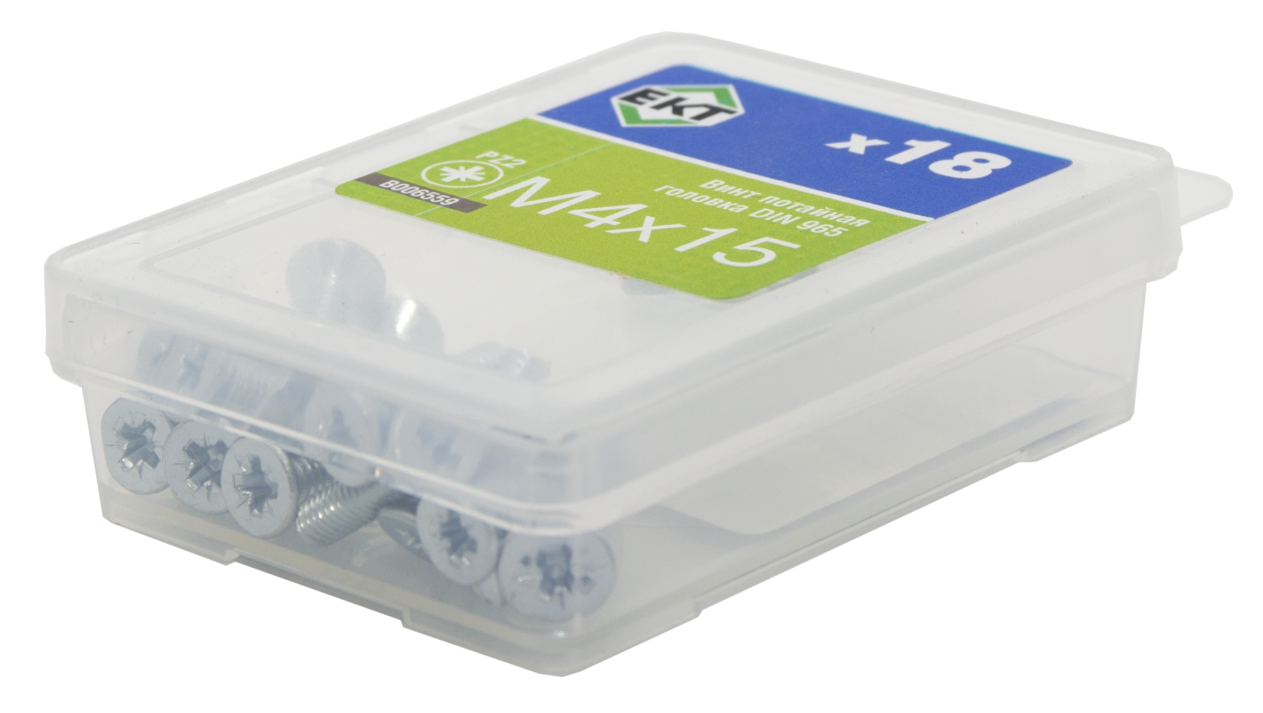 Винт 4х15 пот. гол. POZI, цинк, DIN 965 (упак/18шт)