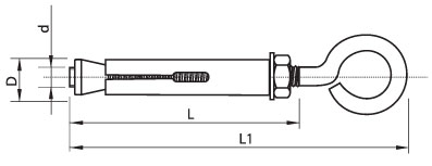 Анкерный болт с кольцом SE М6х8х60 (упак/50шт)