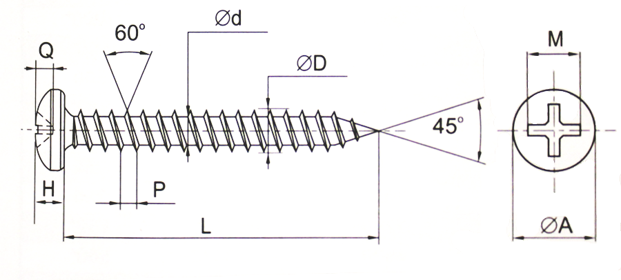 Шуруп с полукруглой головкой SDP, 3.9х13, DIN7981, цинк (упак/2000шт)