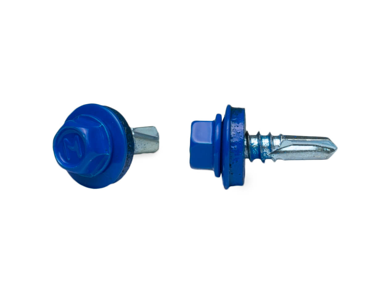 Саморез кровельный с резин. прокл. 5.5х19 сверло PT3, RAL 5005, в коробке с окном, ЕКТ (упак/300шт)