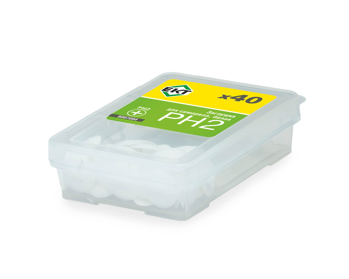 Заглушка декоративная под саморезы PH2, белая (упак/40шт)