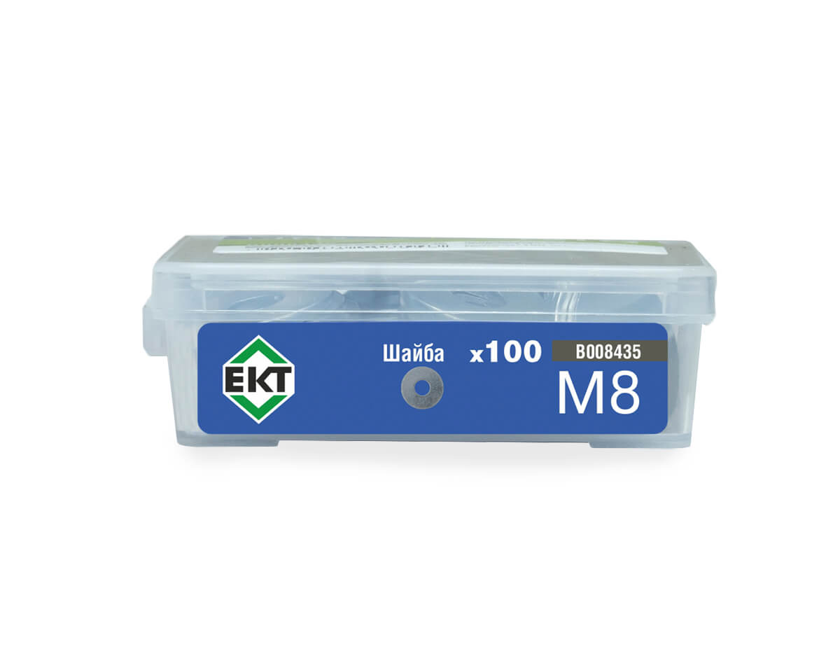 Шайба М 8 усиленная, цинк, прочн.4,8 DIN9021 в пласт. контейнере (упак/100шт)