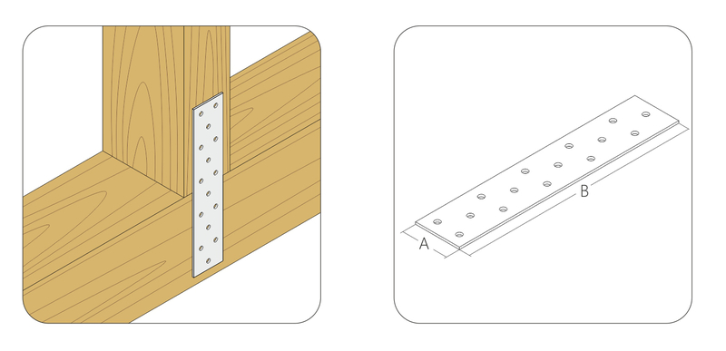 Пластина соединительная оцинкованная 160x40x2,0 мм PS-40х160 (шт)