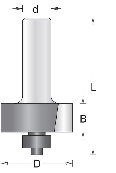 Фреза пазовая 31.7X50X12.7мм, подшипник, хвостовик 8мм, HITACHI (шт)