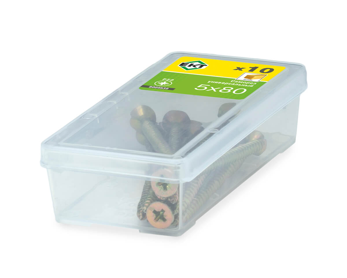 Саморез универсальный 5.0x80, желтый цинк, ЕКТ (упак/10шт)