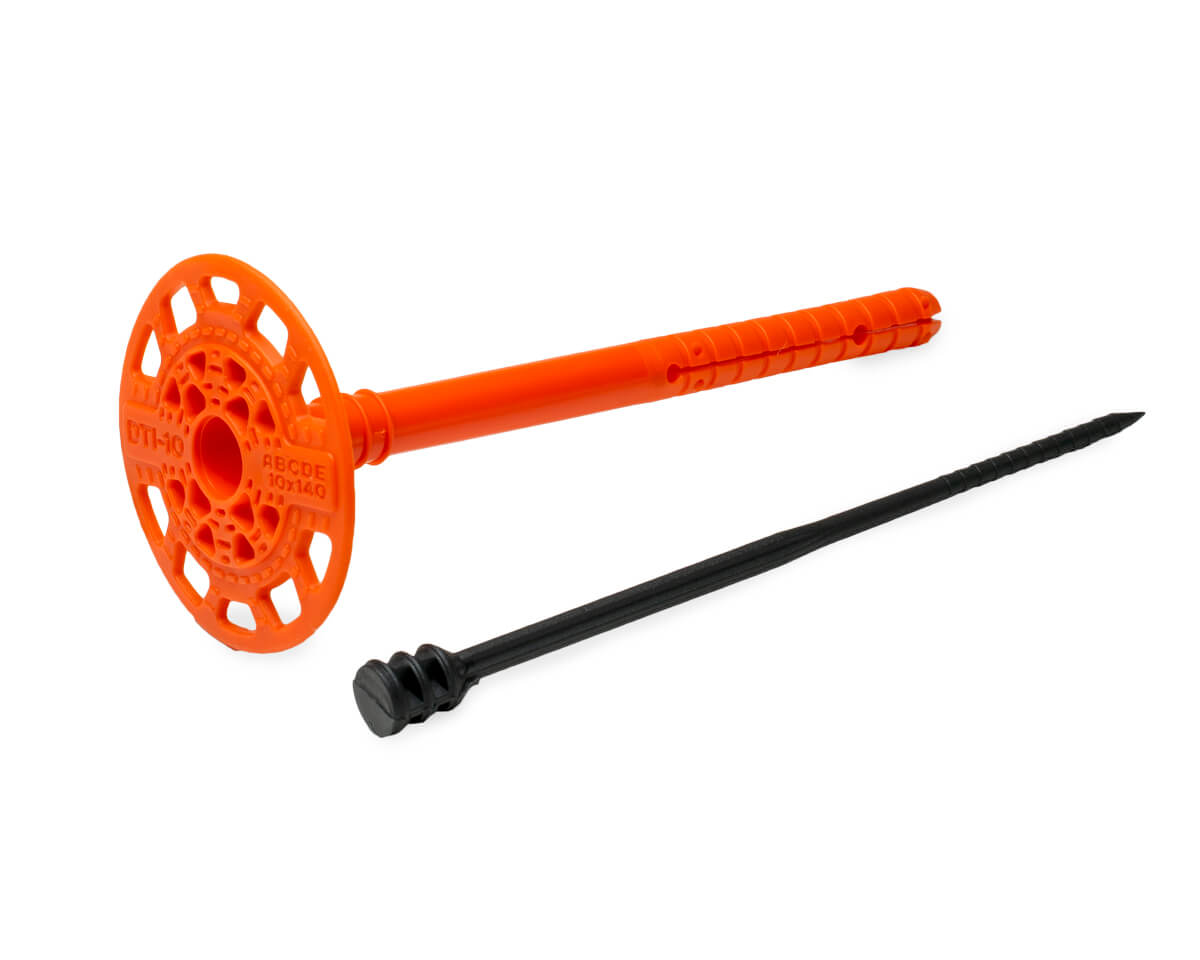 Дюбель тарельчатый 10х140 с полиамидным гвоздем DTI-10P (упак/300шт)