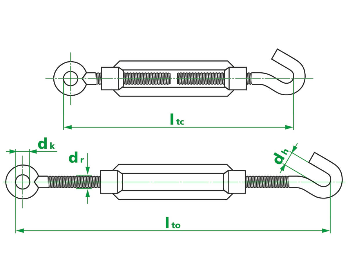 Талреп (крюк-кольцо) М6, DIN1480 (с этик./1шт)